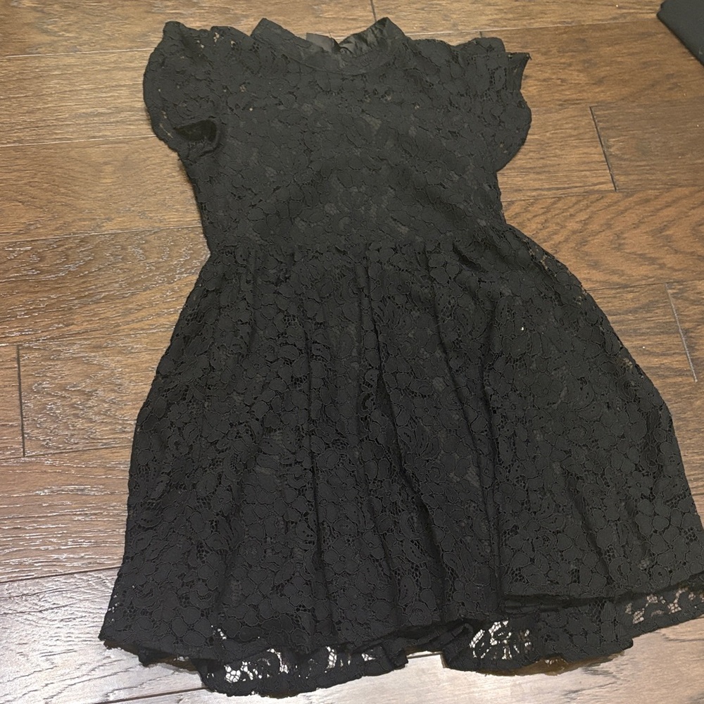 Bardot Elegant Black Lace Kids Dress
